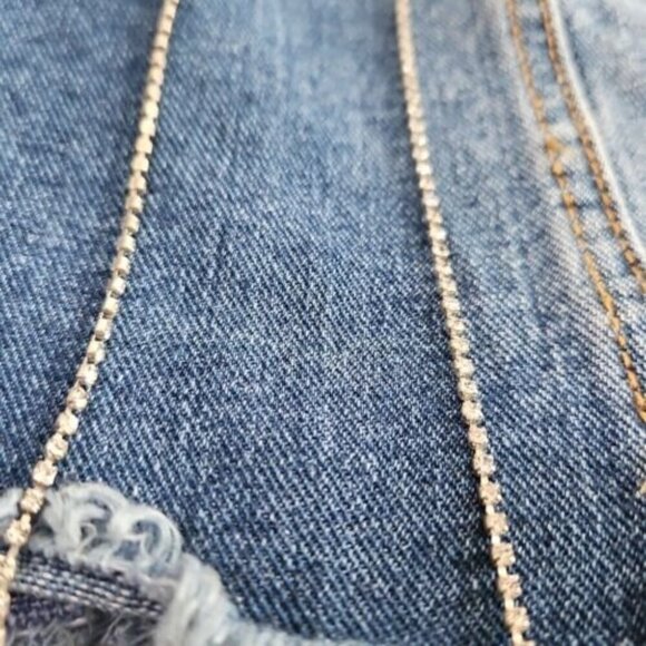 NWT Denim Blvd Los Angeles Denim Jacket Women's Size Small Bling Rhinestoned - Picture 4 of 14